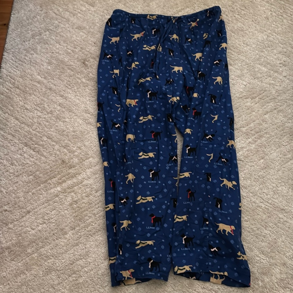 L.L. Bean woman, dog pajama pants